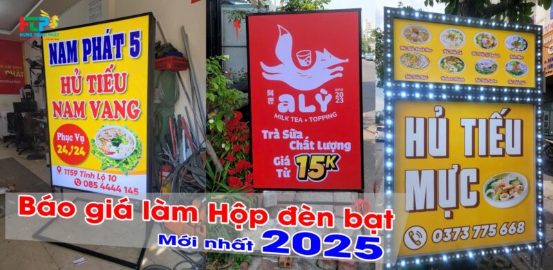 Báo giá thi công biển hiệu hộp đèn bạt 2025