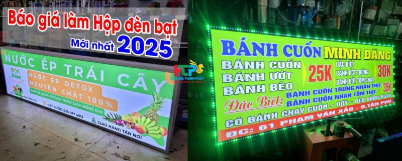 Báo giá thi công biển hiệu hộp đèn bạt 2025