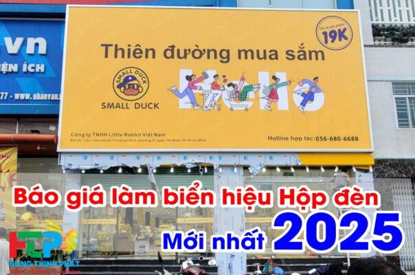 Báo giá thi công biển hiệu hộp đèn bạt 2025