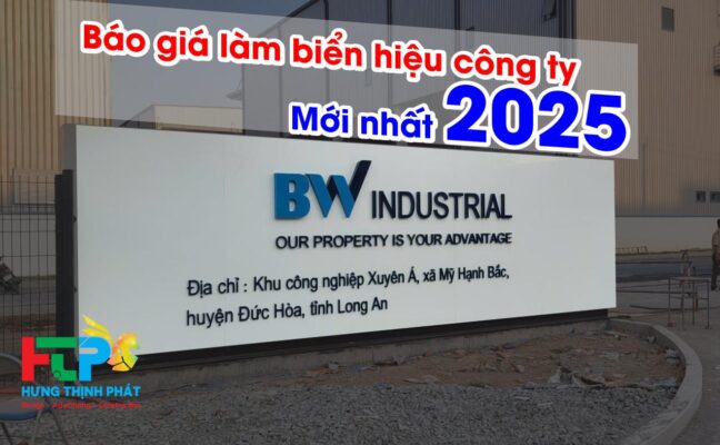 Thi công logo nha xưởng BW INDUSTRIAL - KCN Xuyên Á - Long An